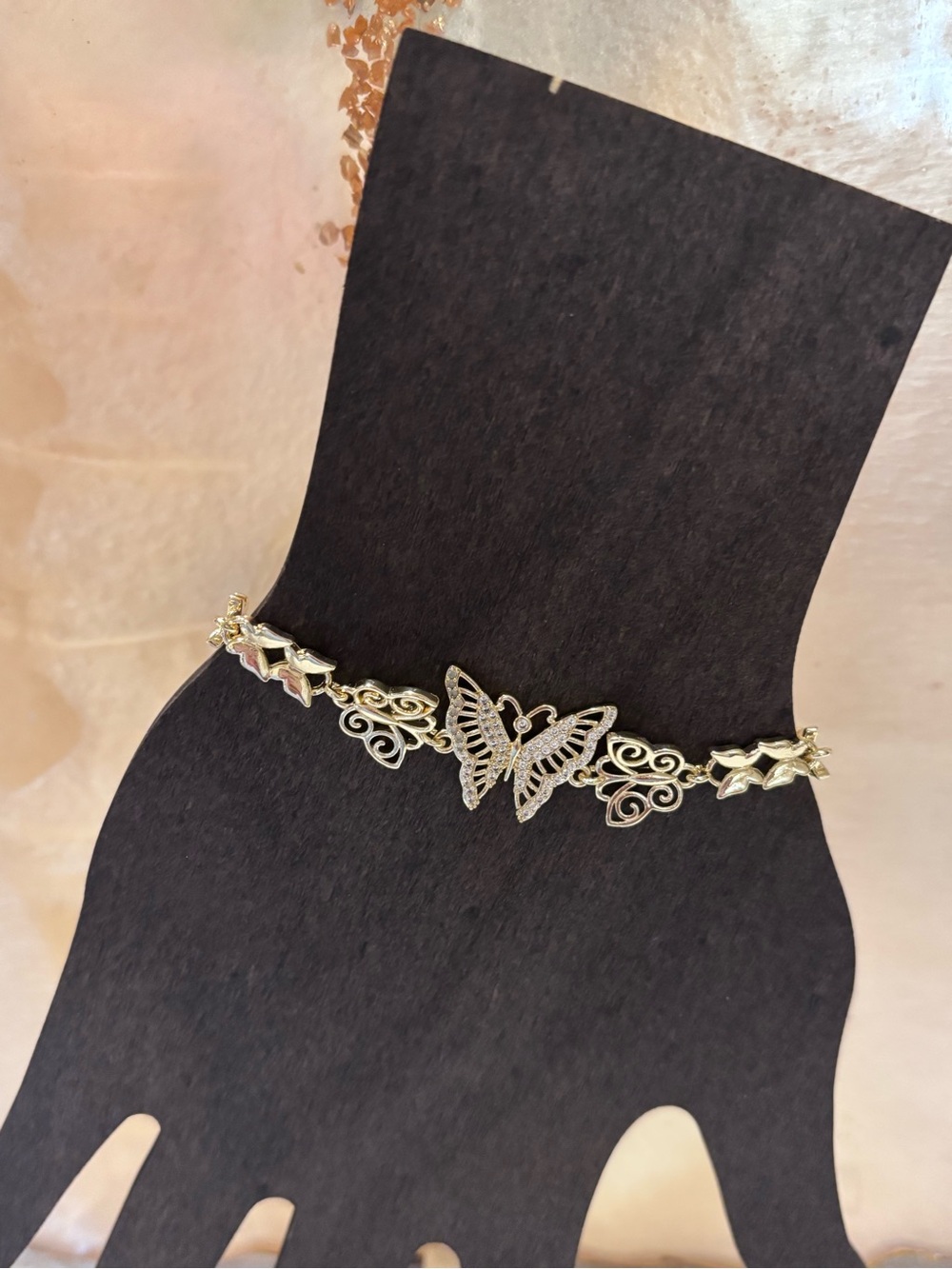 Delicate Gold Butterfly Chain Bracelet